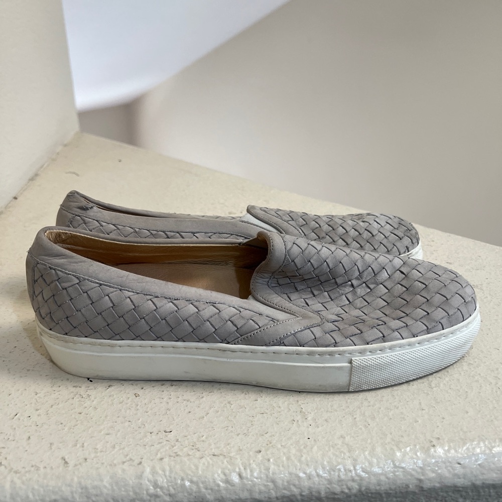 M Gemi Womens Cerchio Woven Leather Sneakers S Slip On Shoes Gray Size 10